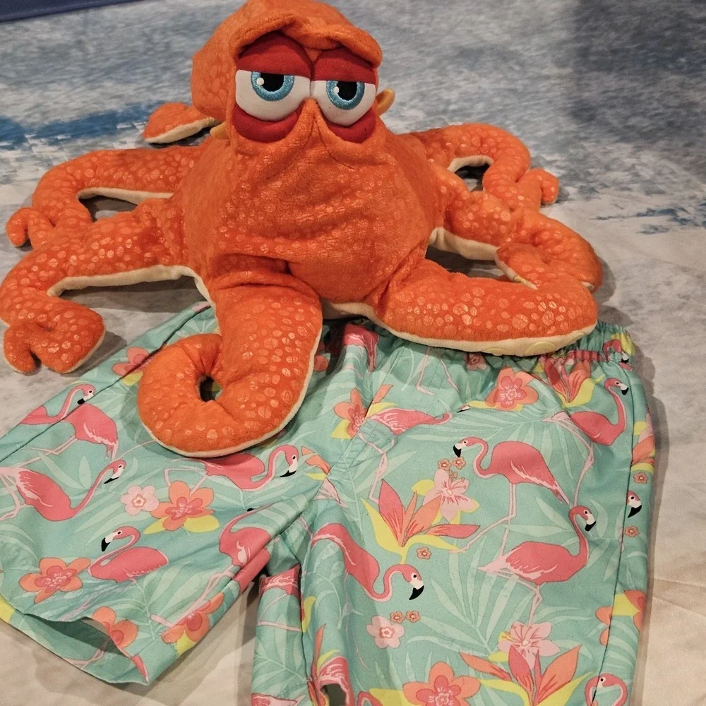 Gymboree‎ Boys Swim Trunks 4T Flamingo Tropical Print Drawstring